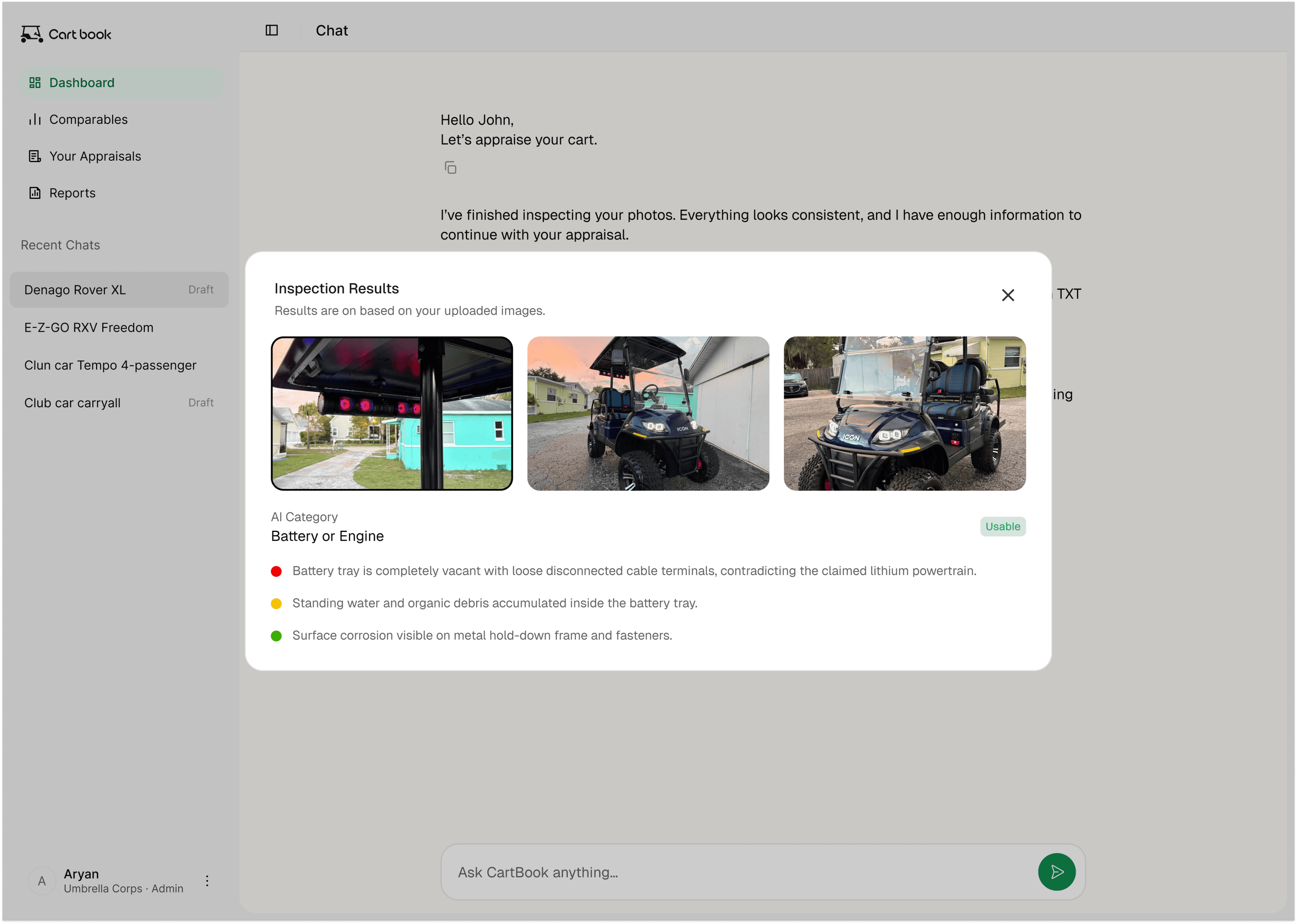 CartBook analysing uploaded photos to identify the vehicle