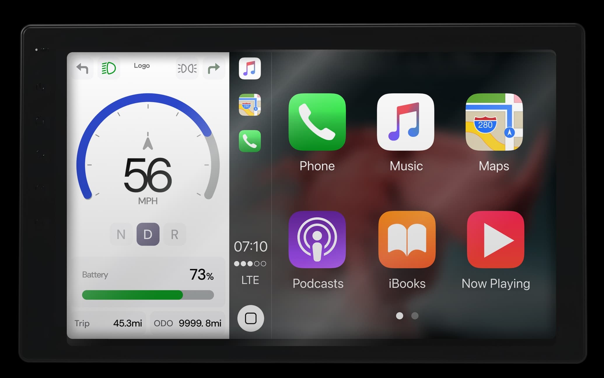 Keogram Display running a rich in-vehicle infotainment interface